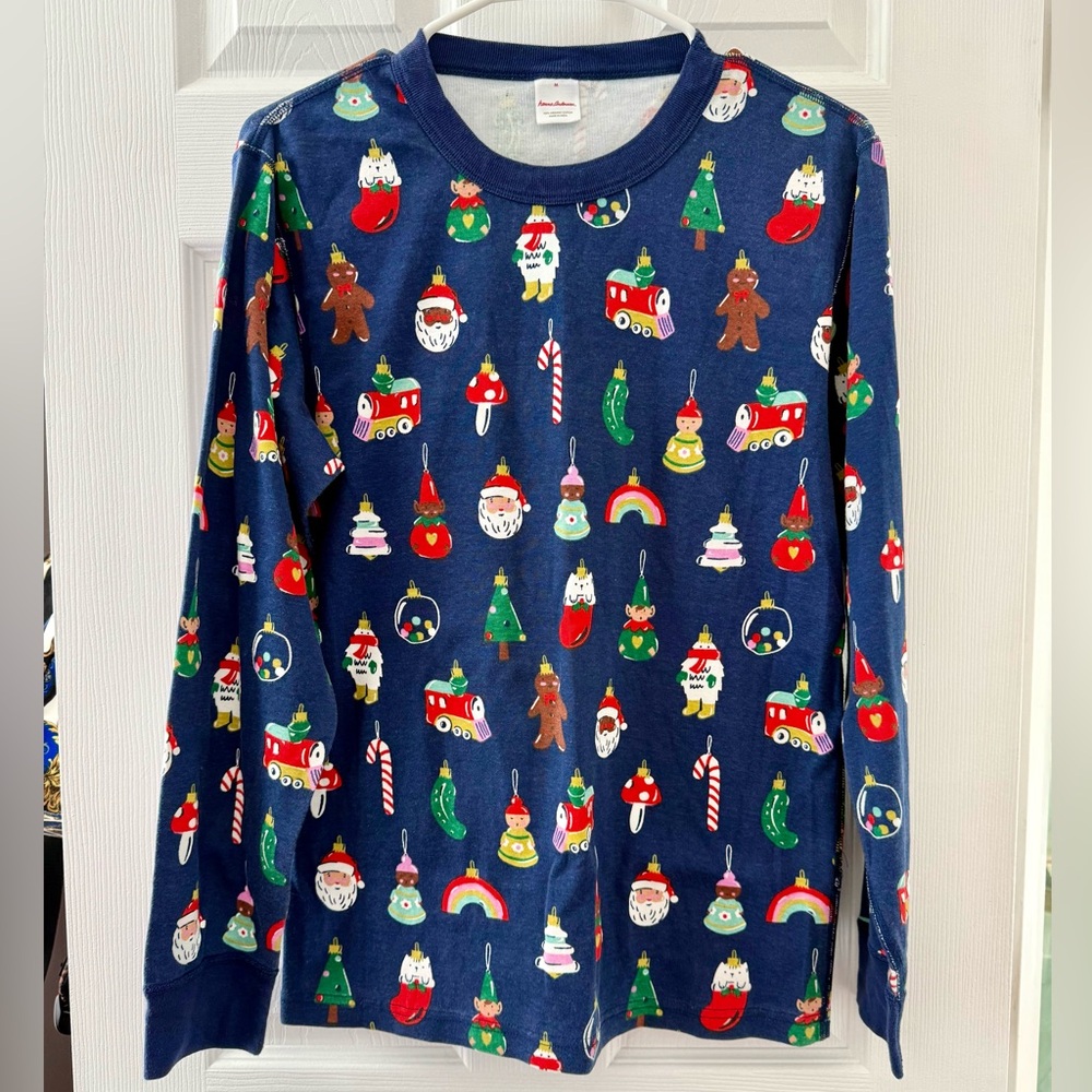 Hanna Andersson Blue Holiday Pajama Top Size M
